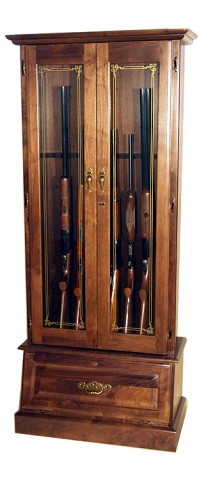 #908w Premium Solid Walnut 8-Gun Cabinet 